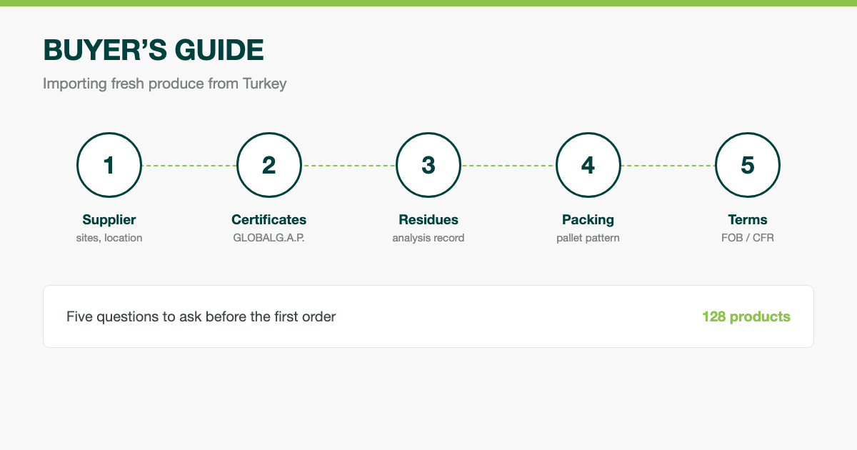 Importing Fresh Fruit and Vegetables from Turkey: A Buyer's Guide