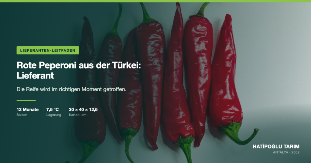 Rote Peperoni aus der Türkei: Lieferant