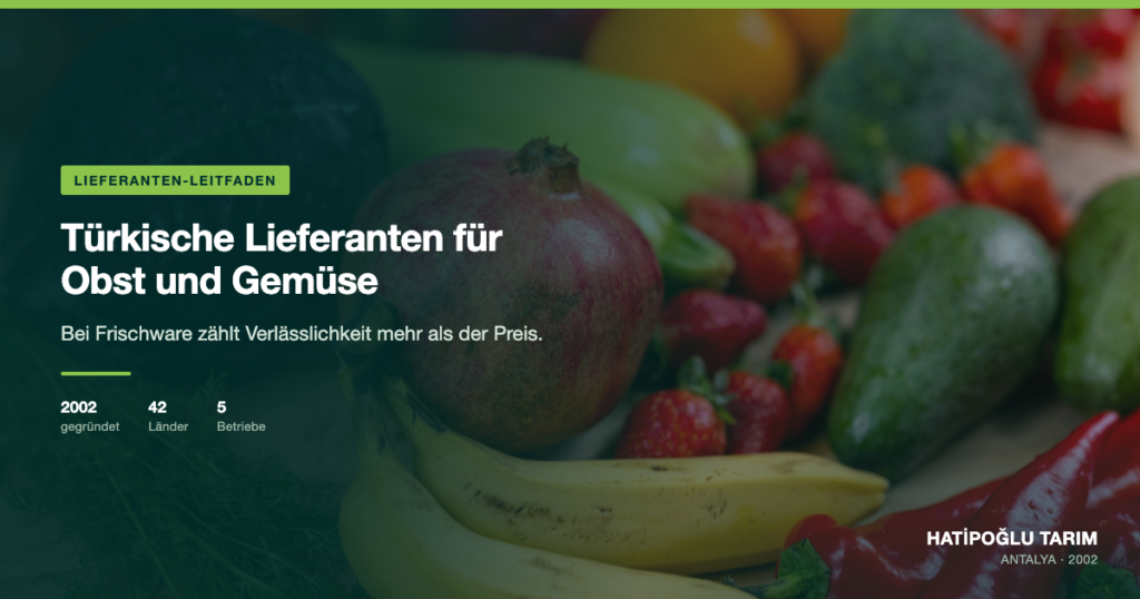 Türkische Lieferanten für Obst und Gemüse