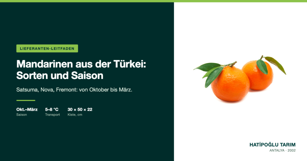 Mandarinen aus der Türkei: Sorten und Saison