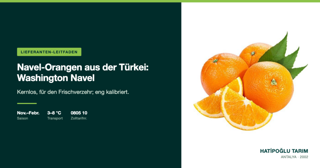 Navel-Orangen aus der Türkei: Washington Navel