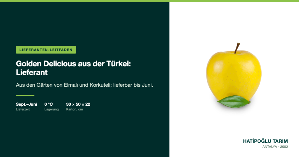Golden Delicious aus der Türkei: Lieferant